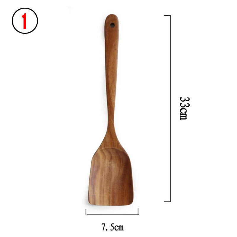 Thailand Teak Natural Wood Tableware Spoon Set