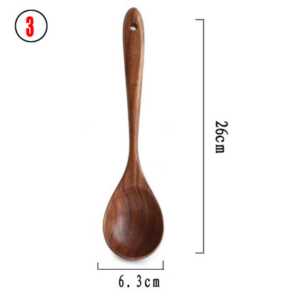 Thailand Teak Natural Wood Tableware Spoon Set