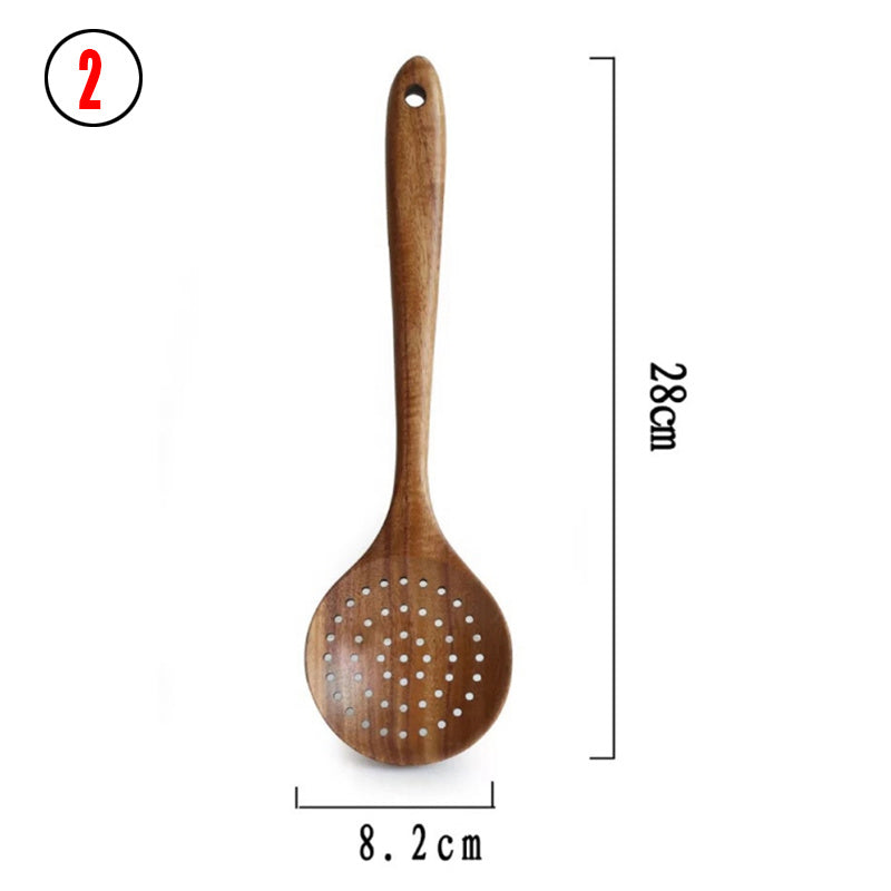 Thailand Teak Natural Wood Tableware Spoon Set