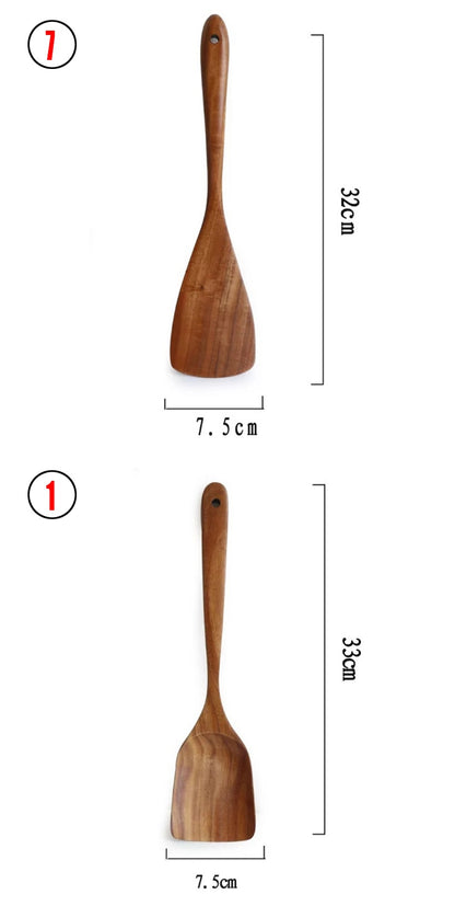 Thailand Teak Natural Wood Tableware Spoon Set
