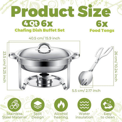 Round Buffet Catering Dish For Home And Outdoor 2Pcs Sets