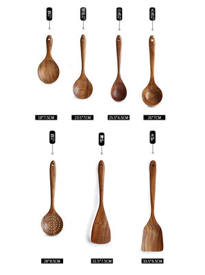 Thailand Teak Natural Wood Tableware Spoon Set