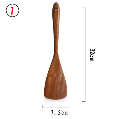 Thailand Teak Natural Wood Tableware Spoon Set