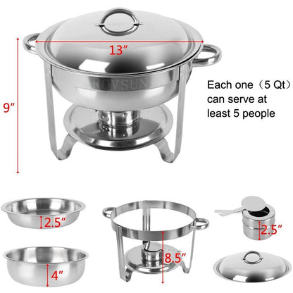 Round Buffet Catering Dish For Home And Outdoor 2Pcs Sets