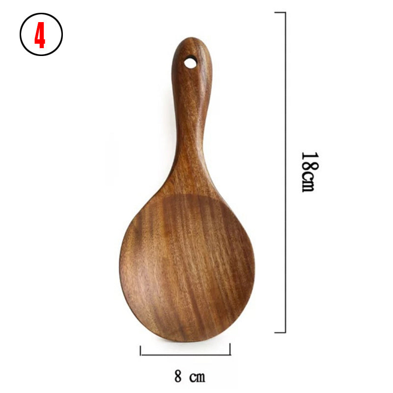 Thailand Teak Natural Wood Tableware Spoon Set