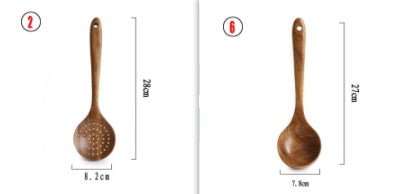 Thailand Teak Natural Wood Tableware Spoon Set