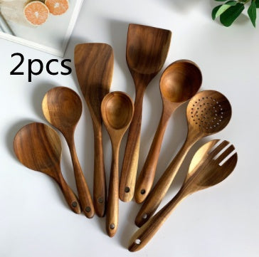 Thailand Teak Natural Wood Tableware Spoon Set