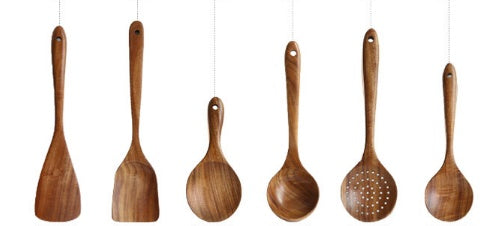Thailand Teak Natural Wood Tableware Spoon Set