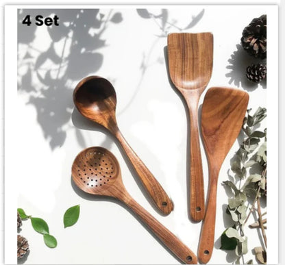 Thailand Teak Natural Wood Tableware Spoon Set