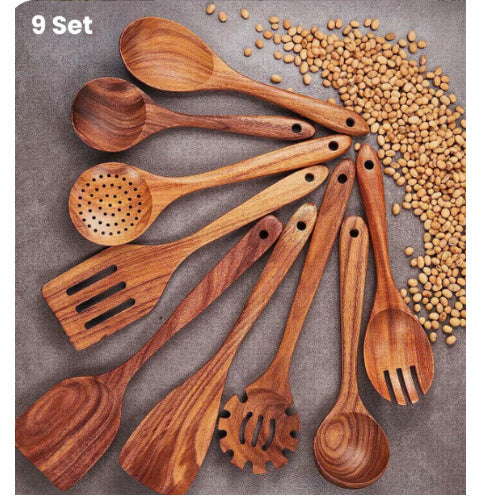 Thailand Teak Natural Wood Tableware Spoon Set