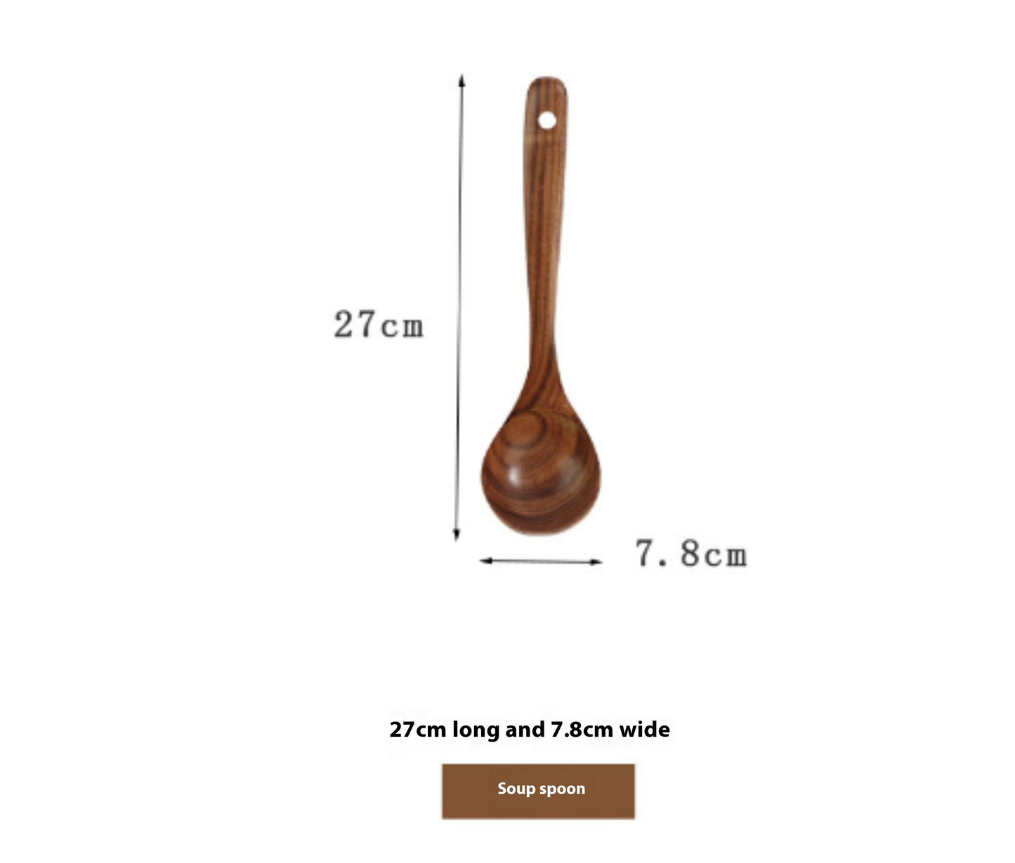 Thailand Teak Natural Wood Tableware Spoon Set