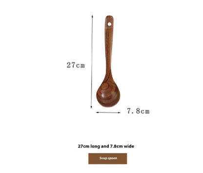 Thailand Teak Natural Wood Tableware Spoon Set